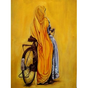 Habiba Mughal, 24 x 36 Inch, Acrylic on Canvas, Figurative Painting, AC-HBM-016